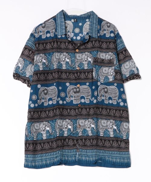 チャイハネ（チャイハネ）の「【チャイハネ】エレヴァラMEN'Sシャツ（シャツ/ブラウス・メンズ・レッド/ブルー/グリーン・FREE）」の2枚目の写真