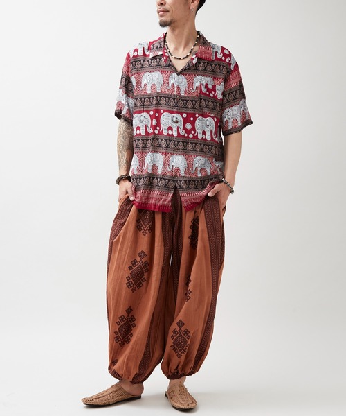 チャイハネ（チャイハネ）の「【チャイハネ】エレヴァラMEN'Sシャツ（シャツ/ブラウス・メンズ・レッド/ブルー/グリーン・FREE）」の5枚目の写真