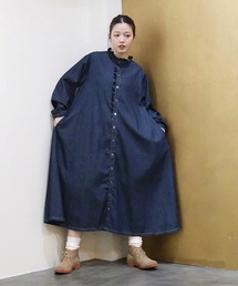 vent blanc（ヴァンブラン）の「vent blanc / ヴァンブラン4.5oz DENIM フロントフリルワンピース（ワンピース）」