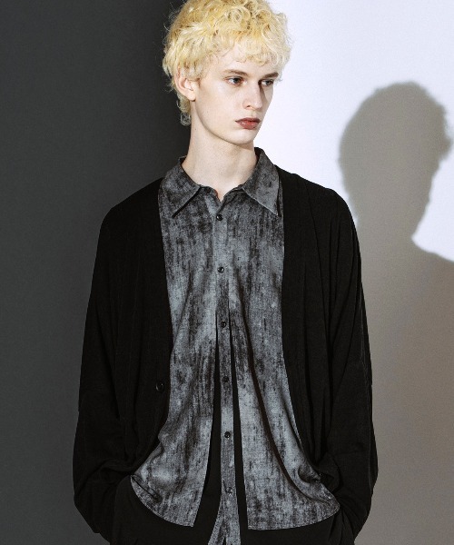 NO ID.(ノーアイディ)の「【NO ID.】Dolman Sleeve Cardigan / ドルマン スリーブ カーディガン(カーディガン/ボレロ・メンズ・グレー/ダークグレー/ブラック・ONE SIZE)」の1枚目の写真