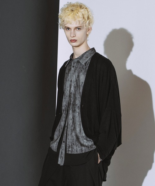 NO ID.(ノーアイディ)の「【NO ID.】Dolman Sleeve Cardigan / ドルマン スリーブ カーディガン(カーディガン/ボレロ・メンズ・グレー/ダークグレー/ブラック・ONE SIZE)」の5枚目の写真