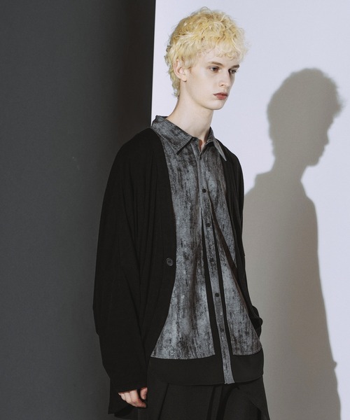 NO ID.(ノーアイディ)の「【NO ID.】Dolman Sleeve Cardigan / ドルマン スリーブ カーディガン(カーディガン/ボレロ・メンズ・グレー/ダークグレー/ブラック・ONE SIZE)」の7枚目の写真