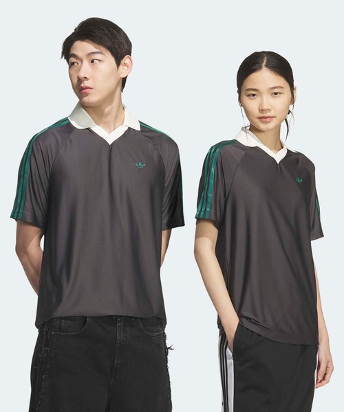 adidas(アディダス)の「FTBL JSY for BEAUTY&YOUTH ジャージー / アディダスオリジナルス adidas Originals(Tシャツ/カットソー・メンズ・ブラック・3XL/LARGE/XX-LARGE/XX-SMALL/X-SMALL/X-LARGE/SMALL/MEDIUM)」の1枚目の写真