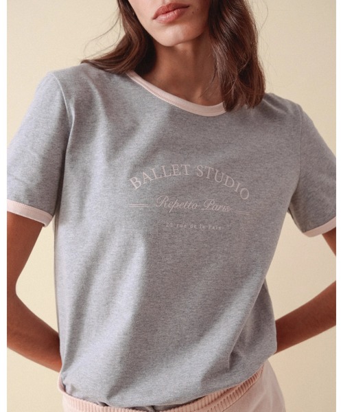 Repetto（レペット）の「ツートーン バレエスタジオ Tシャツ / S0682（Tシャツ/カットソー・レディース・ライトグレー・MEDIUM/SMALL）」の3枚目の写真