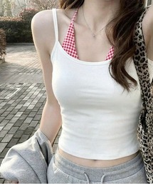 FREE STYLISTS（フリー スタイリスト）の「リボンタイ フェイクレイヤード ノースリーブ トップス（ベスト）」