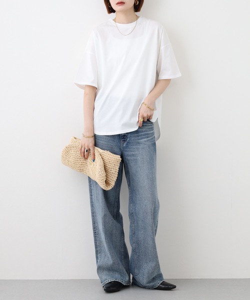 FUNALIVE(ファンアライブ)の「vingtrois 無地半袖Tシャツ(Tシャツ/カットソー・レディース・ブルー/ホワイト/グリーン・M)」の8枚目の写真