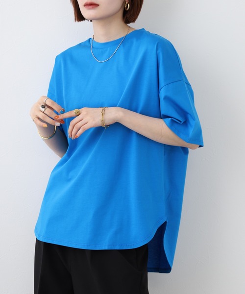 FUNALIVE(ファンアライブ)の「vingtrois 無地半袖Tシャツ(Tシャツ/カットソー・レディース・ブルー/ホワイト/グリーン・M)」の10枚目の写真