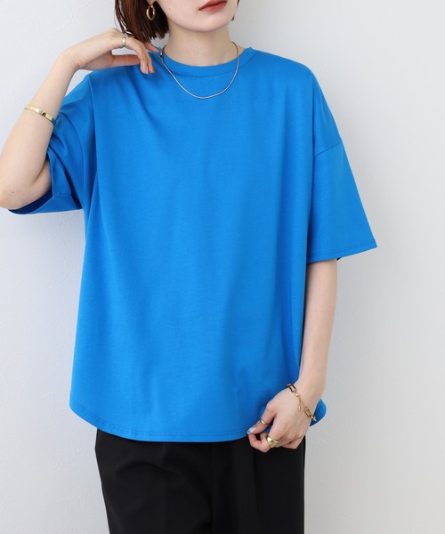 FUNALIVE(ファンアライブ)の「vingtrois 無地半袖Tシャツ(Tシャツ/カットソー・レディース・ブルー/ホワイト/グリーン・M)」の11枚目の写真