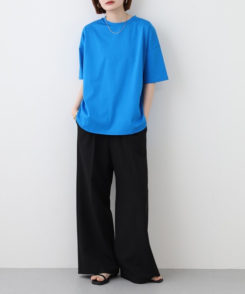 FUNALIVE(ファンアライブ)の「vingtrois 無地半袖Tシャツ(Tシャツ/カットソー・レディース・ブルー/ホワイト/グリーン・M)」の14枚目の写真