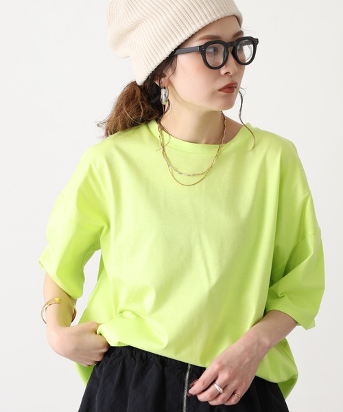FUNALIVE(ファンアライブ)の「vingtrois 無地半袖Tシャツ(Tシャツ/カットソー・レディース・ブルー/ホワイト/グリーン・M)」の17枚目の写真