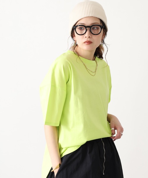 FUNALIVE(ファンアライブ)の「vingtrois 無地半袖Tシャツ(Tシャツ/カットソー・レディース・ブルー/ホワイト/グリーン・M)」の18枚目の写真