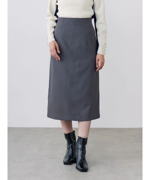 TONAL(トーナル)の「レースヘムタイトスカート(スカート・レディース・ネイビー/ボルドー/グレー・SMALL/MEDIUM)」の5枚目の写真