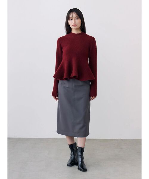TONAL(トーナル)の「レースヘムタイトスカート(スカート・レディース・ネイビー/ボルドー/グレー・SMALL/MEDIUM)」の11枚目の写真
