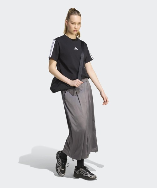 adidas（アディダス）の「ラックスフロー サテン レイヤード ルーズフィット スカート / アディダス adidas（スカート・レディース・グレー・MEDIUM/X-LARGE/LARGE/XX-LARGE/X-SMALL/SMALL）」の2枚目の写真