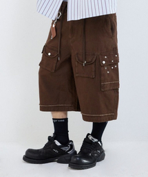 NIGHTWORKDEPT（ナイトワークデプト）の「Vintage Stud Cargo Bermuda Shorts_Brown（その他パンツ）」