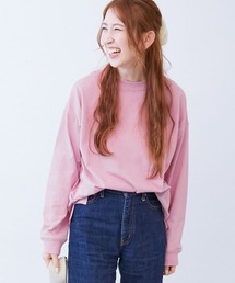 綿100% お洗濯してもよれにくい ビッグシルエット 袖リブ 大人 長袖Tシャツ（スムースタッチ）