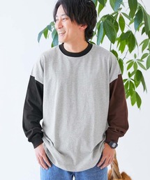 綿100% お洗濯してもよれにくい ビッグシルエット 袖リブ 大人 長袖Tシャツ（スムースタッチ）