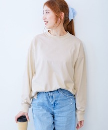 綿100% お洗濯してもよれにくい ビッグシルエット 袖リブ 大人 長袖Tシャツ(スムースタッチ)