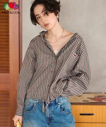 FRUIT OF THE LOOM×FREAK'S STORE/フルーツオブザルーム 別注 フード付きシャツ/チェックシャツ