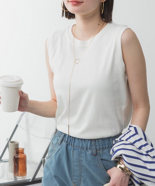 ElegChic(エレグシック)の「ラウンドネックノースリーブトップ(タンクトップ・レディース・ブラック/オフホワイト/カーキ/チャコールグレー/グレイッシュベージュ/杢グレー・4L/XXL/XL/L/M)」の16枚目の写真