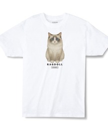 Moftique(モフティック) エントリーモデル 半袖Tシャツ アニマル アソート キャット 猫 インクジェットプリント 褪せ感 4.0オンス 薄手 トップス カットソー 夏 カジュアル メンズ レディース ユニセックス