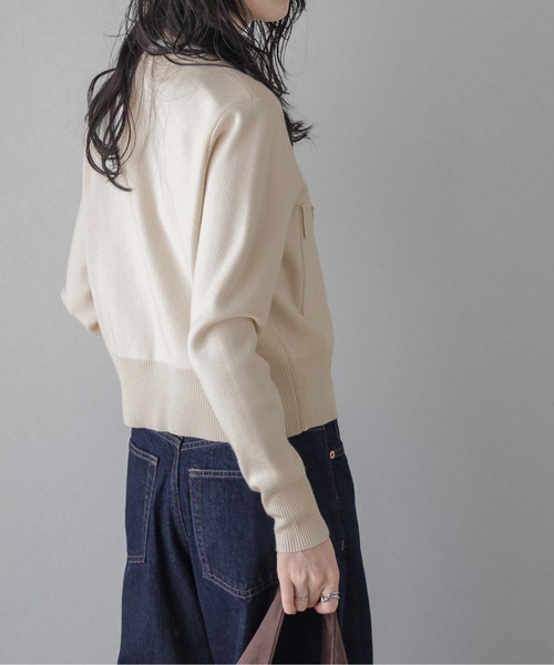 AMELY(エミリー)の「ショートニットカーディガン/ゴールドボタン(カーディガン/ボレロ・レディース・ブラック/モカ/ライトベージュ/ネイビー・フリー)」の12枚目の写真