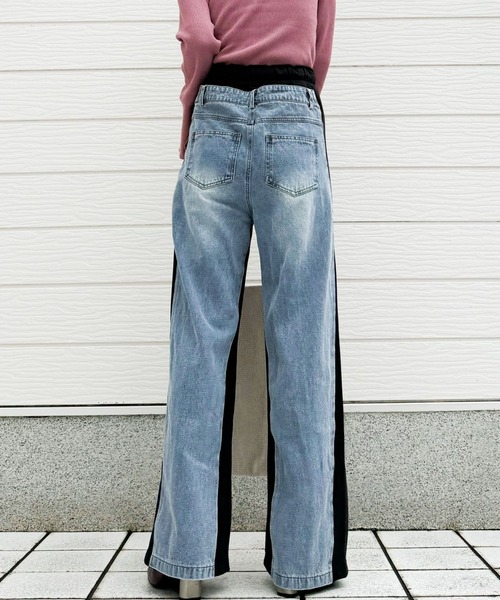 Q（キュー）の「デニムドッキングスエットパンツ（スウェットパンツ・レディース・杢グレー/ブラック・MEDIUM）」の22枚目の写真