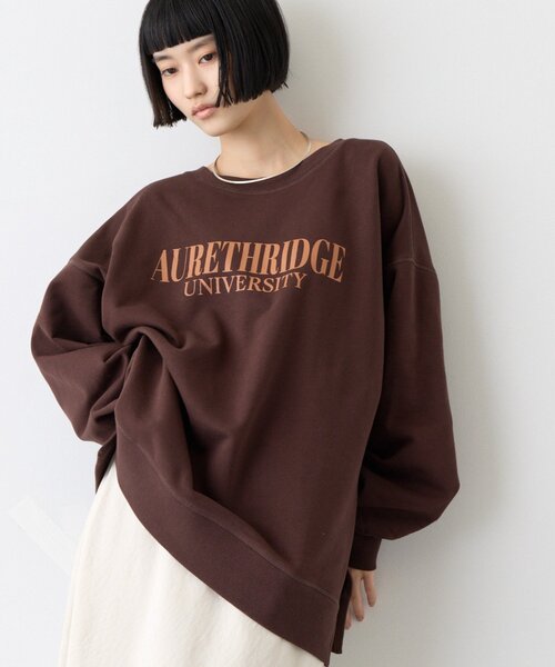 CIAOPANIC TYPY(チャオパニックティピー)の「∴カレッジロゴサイドスリットオーバースウェット(Tシャツ/カットソー・レディース・グレー/オフホワイト/ブラウン/チャコールグレー/レッド/グリーン・ONE SIZE)」の4枚目の写真