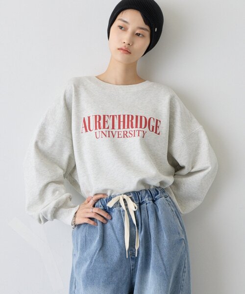 CIAOPANIC TYPY(チャオパニックティピー)の「∴カレッジロゴサイドスリットオーバースウェット(Tシャツ/カットソー・レディース・グレー/オフホワイト/ブラウン/チャコールグレー/レッド/グリーン・ONE SIZE)」の1枚目の写真