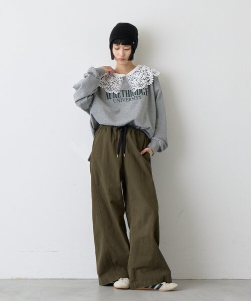 CIAOPANIC TYPY(チャオパニックティピー)の「∴カレッジロゴサイドスリットオーバースウェット(Tシャツ/カットソー・レディース・グレー/オフホワイト/ブラウン/チャコールグレー/レッド/グリーン・ONE SIZE)」の22枚目の写真