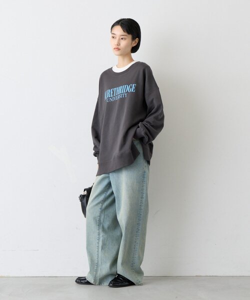 CIAOPANIC TYPY(チャオパニックティピー)の「∴カレッジロゴサイドスリットオーバースウェット(Tシャツ/カットソー・レディース・グレー/オフホワイト/ブラウン/チャコールグレー/レッド/グリーン・ONE SIZE)」の17枚目の写真