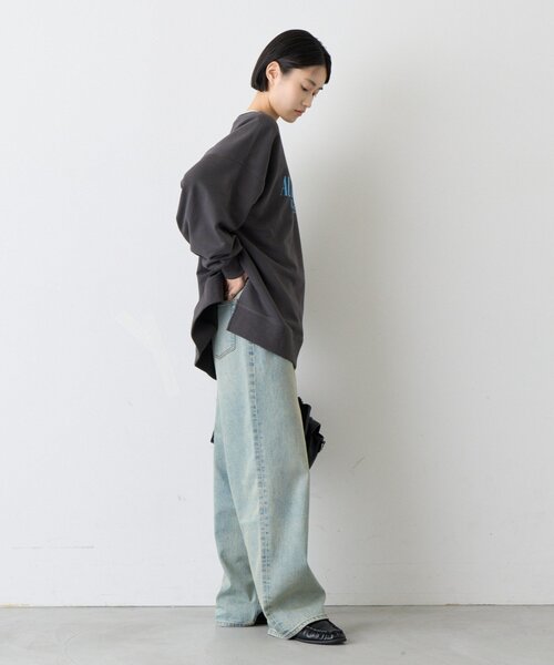 CIAOPANIC TYPY(チャオパニックティピー)の「∴カレッジロゴサイドスリットオーバースウェット(Tシャツ/カットソー・レディース・グレー/オフホワイト/ブラウン/チャコールグレー/レッド/グリーン・ONE SIZE)」の19枚目の写真
