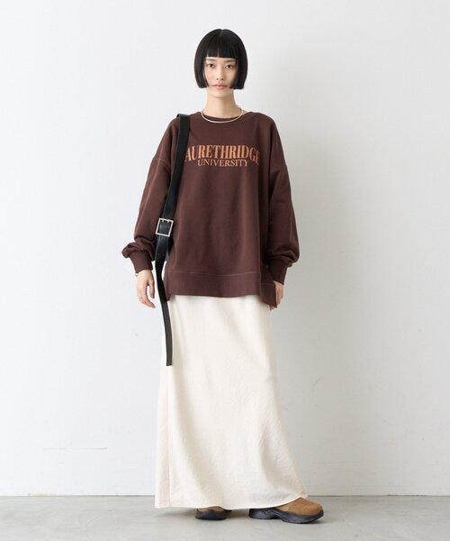 CIAOPANIC TYPY(チャオパニックティピー)の「∴カレッジロゴサイドスリットオーバースウェット(Tシャツ/カットソー・レディース・グレー/オフホワイト/ブラウン/チャコールグレー/レッド/グリーン・ONE SIZE)」の14枚目の写真