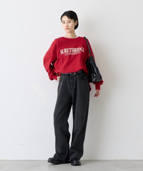 CIAOPANIC TYPY(チャオパニックティピー)の「∴カレッジロゴサイドスリットオーバースウェット(Tシャツ/カットソー・レディース・グレー/オフホワイト/ブラウン/チャコールグレー/レッド/グリーン・ONE SIZE)」の10枚目の写真