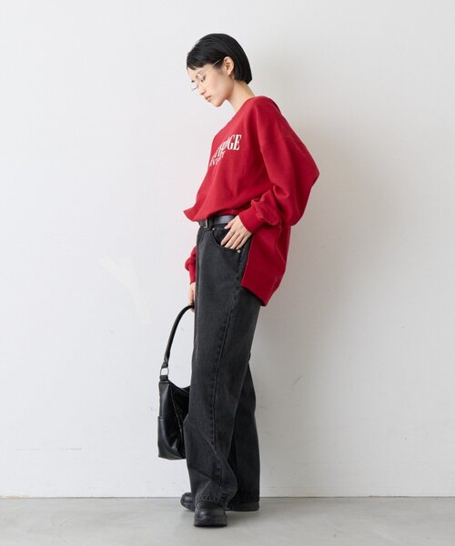 CIAOPANIC TYPY(チャオパニックティピー)の「∴カレッジロゴサイドスリットオーバースウェット(Tシャツ/カットソー・レディース・グレー/オフホワイト/ブラウン/チャコールグレー/レッド/グリーン・ONE SIZE)」の7枚目の写真