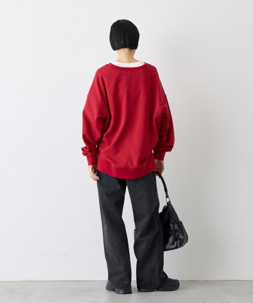 CIAOPANIC TYPY(チャオパニックティピー)の「∴カレッジロゴサイドスリットオーバースウェット(Tシャツ/カットソー・レディース・グレー/オフホワイト/ブラウン/チャコールグレー/レッド/グリーン・ONE SIZE)」の8枚目の写真
