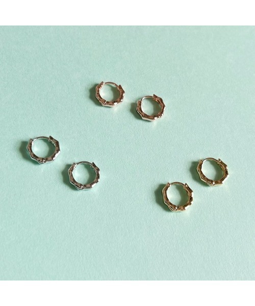 tone(トーン)の「【Seolrem】デザインミニフープピアス(MA)(ピアス(両耳用)・レディース・シルバー/ゴールド/ピンクゴールド・FREE)」の12枚目の写真
