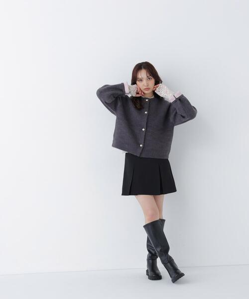 NATURAL BEAUTY BASIC(ナチュラルビューティーベーシック)の「接結ニットジャケット(カーディガン/ボレロ・レディース・グレー系その他/ホワイト系その他/パープル系その他・FREE)」の8枚目の写真