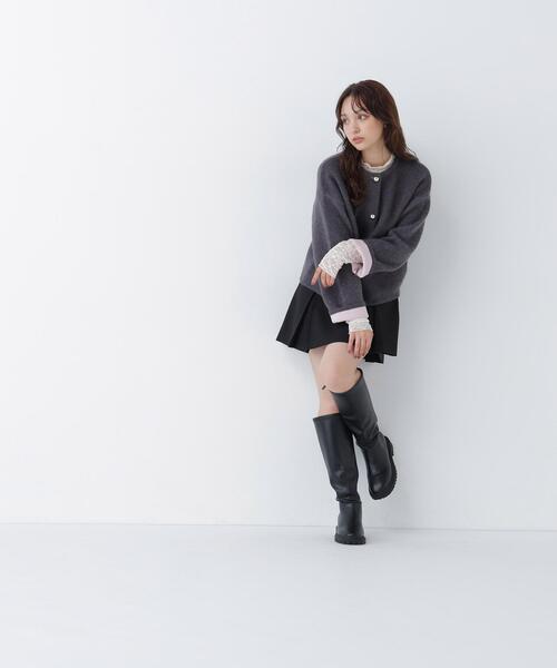 NATURAL BEAUTY BASIC(ナチュラルビューティーベーシック)の「接結ニットジャケット(カーディガン/ボレロ・レディース・グレー系その他/ホワイト系その他/パープル系その他・FREE)」の10枚目の写真