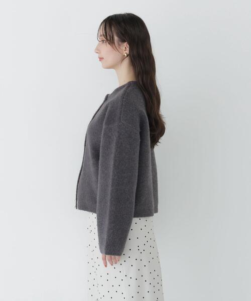 NATURAL BEAUTY BASIC(ナチュラルビューティーベーシック)の「接結ニットジャケット(カーディガン/ボレロ・レディース・グレー系その他/ホワイト系その他/パープル系その他・FREE)」の11枚目の写真