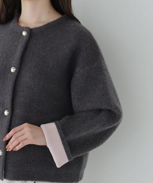 NATURAL BEAUTY BASIC(ナチュラルビューティーベーシック)の「接結ニットジャケット(カーディガン/ボレロ・レディース・グレー系その他/ホワイト系その他/パープル系その他・FREE)」の16枚目の写真