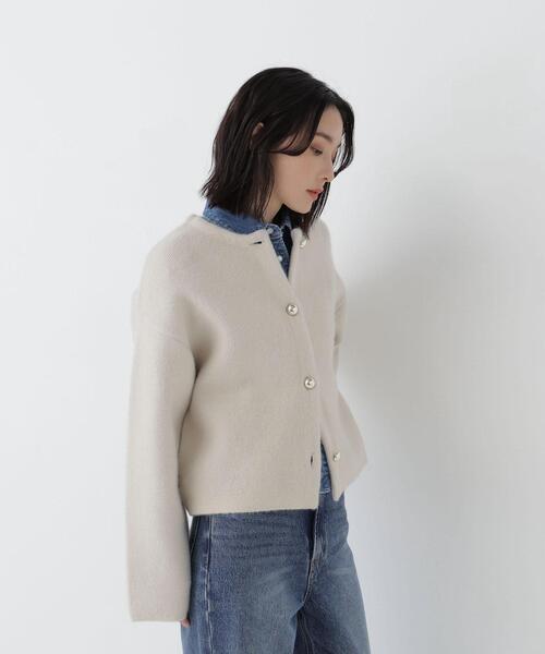 NATURAL BEAUTY BASIC(ナチュラルビューティーベーシック)の「接結ニットジャケット(カーディガン/ボレロ・レディース・グレー系その他/ホワイト系その他/パープル系その他・FREE)」の21枚目の写真