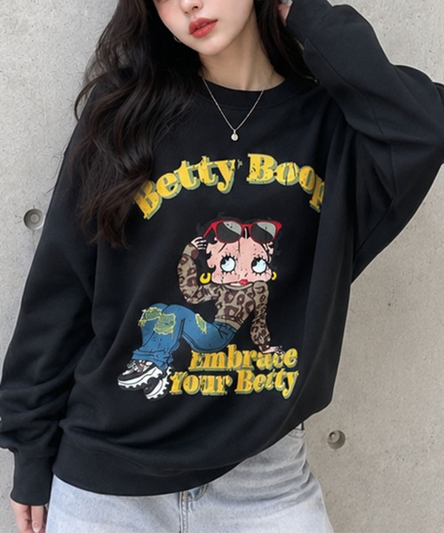 GLAMOROUS JANE（グラマラスジェーン）の「BETTY BOOPプリントオーバーサイズトレーナー（スウェット・レディース・レッド/杢グレー/ブラック・FREE）」の10枚目の写真