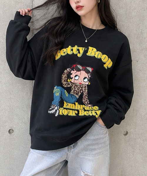 GLAMOROUS JANE（グラマラスジェーン）の「BETTY BOOPプリントオーバーサイズトレーナー（スウェット・レディース・レッド/杢グレー/ブラック・FREE）」の7枚目の写真