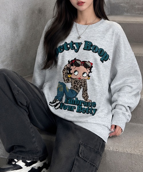 GLAMOROUS JANE（グラマラスジェーン）の「BETTY BOOPプリントオーバーサイズトレーナー（スウェット・レディース・レッド/杢グレー/ブラック・FREE）」の15枚目の写真