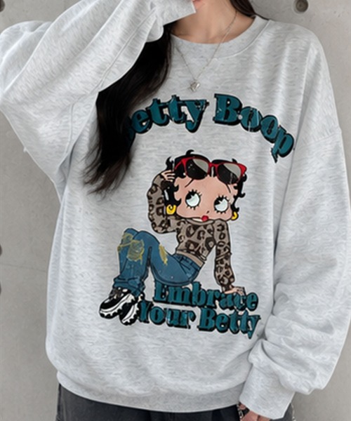 GLAMOROUS JANE（グラマラスジェーン）の「BETTY BOOPプリントオーバーサイズトレーナー（スウェット・レディース・レッド/杢グレー/ブラック・FREE）」の17枚目の写真