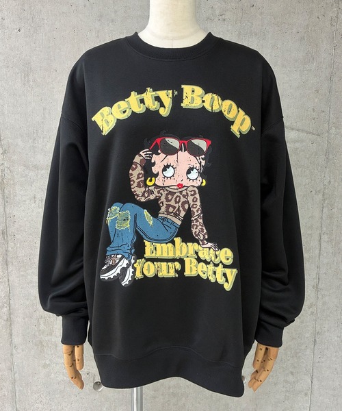 GLAMOROUS JANE（グラマラスジェーン）の「BETTY BOOPプリントオーバーサイズトレーナー（スウェット・レディース・レッド/杢グレー/ブラック・FREE）」の8枚目の写真