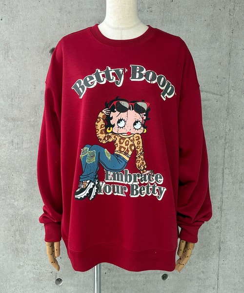 GLAMOROUS JANE（グラマラスジェーン）の「BETTY BOOPプリントオーバーサイズトレーナー（スウェット・レディース・レッド/杢グレー/ブラック・FREE）」の12枚目の写真