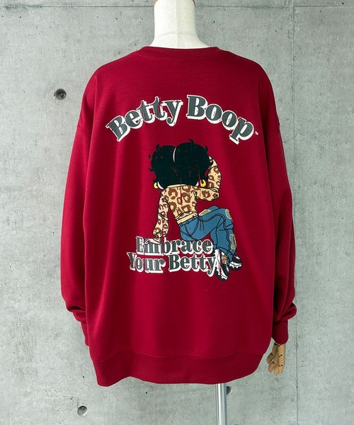 GLAMOROUS JANE（グラマラスジェーン）の「BETTY BOOPプリントオーバーサイズトレーナー（スウェット・レディース・レッド/杢グレー/ブラック・FREE）」の9枚目の写真