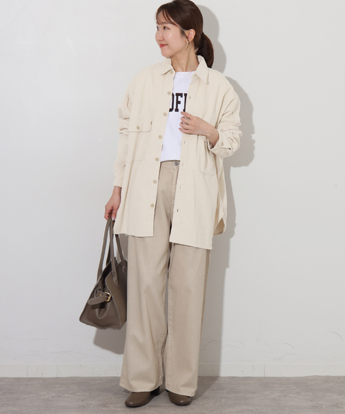 JOURNAL STANDARD relume(ジャーナルスタンダード レリューム)の「【LANCER/ランサー】 コーデュロイビッグシャツ(シャツ/ブラウス・レディース・ブラウン/ホワイト・MEDIUM)」の3枚目の写真
